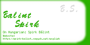 balint spirk business card