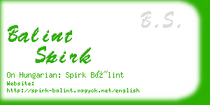 balint spirk business card